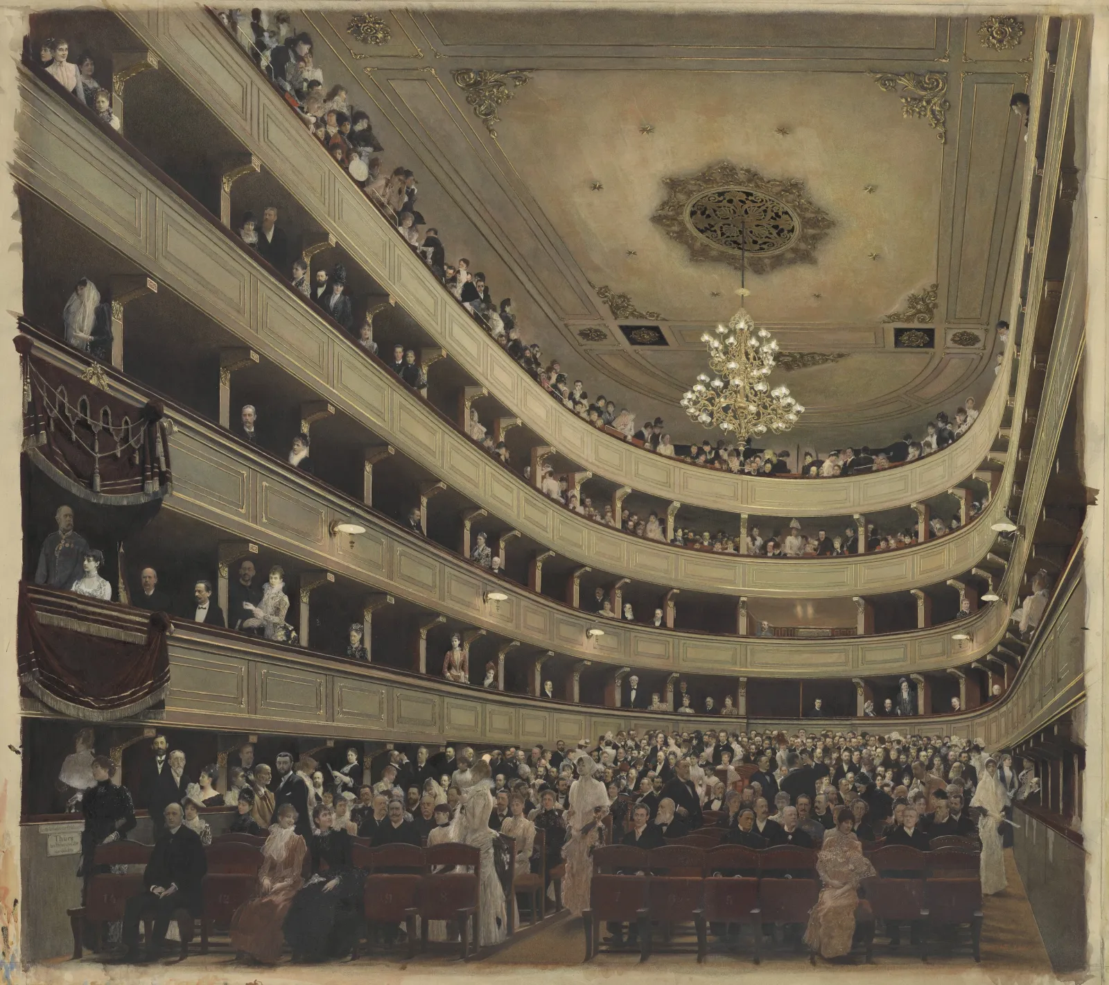 Auditorium of the old Burgtheater, Gustav Klimt