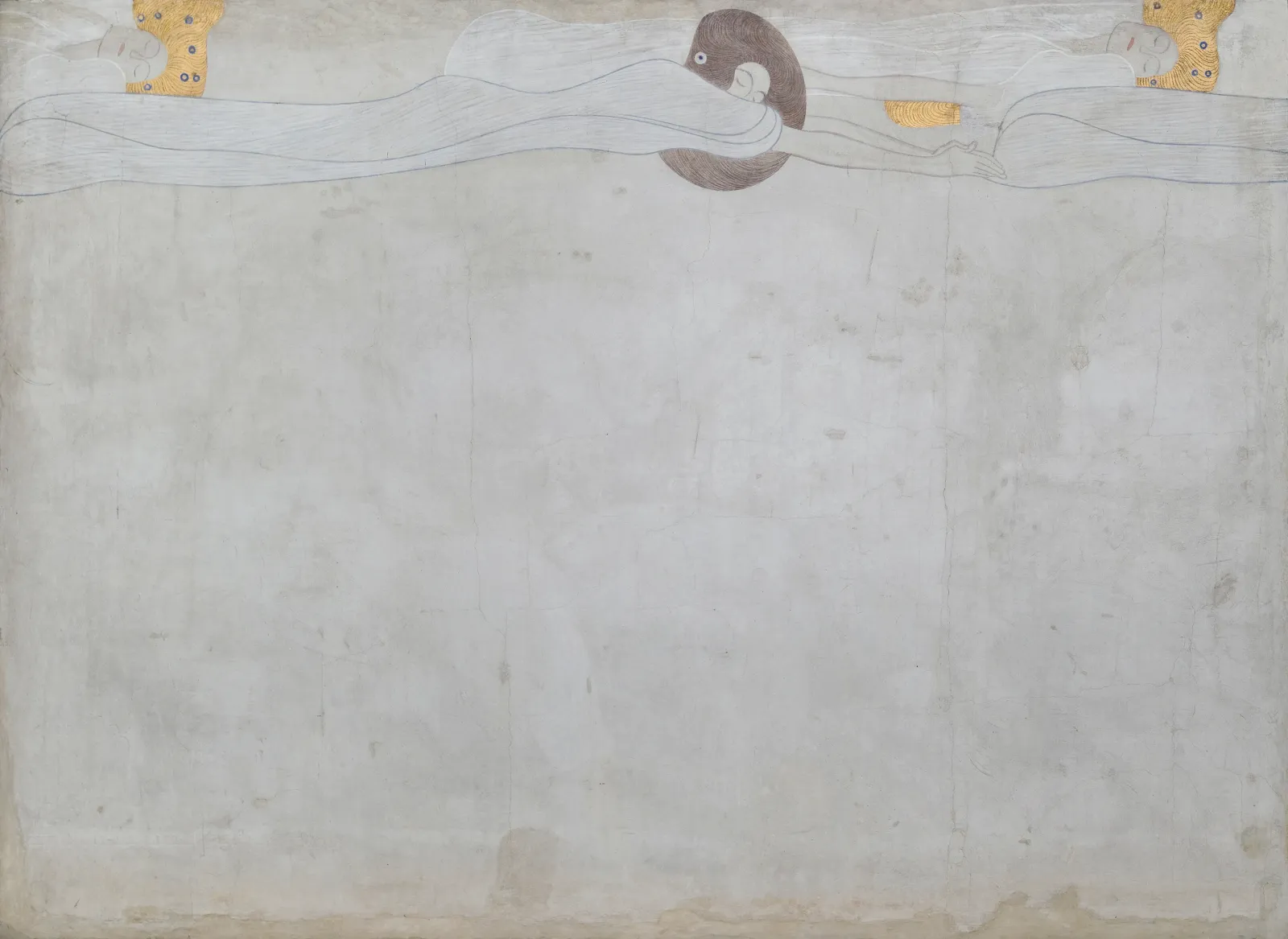 Beethoven Frieze (plate 1, left wall): Yearning for Happiness, Gustav Klimt