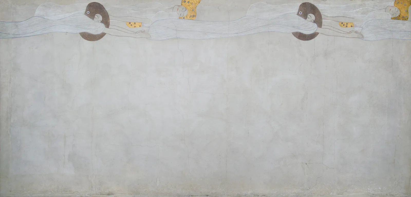 Beethoven Frieze (plate 2, left wall): Yearning for Happiness, Gustav Klimt