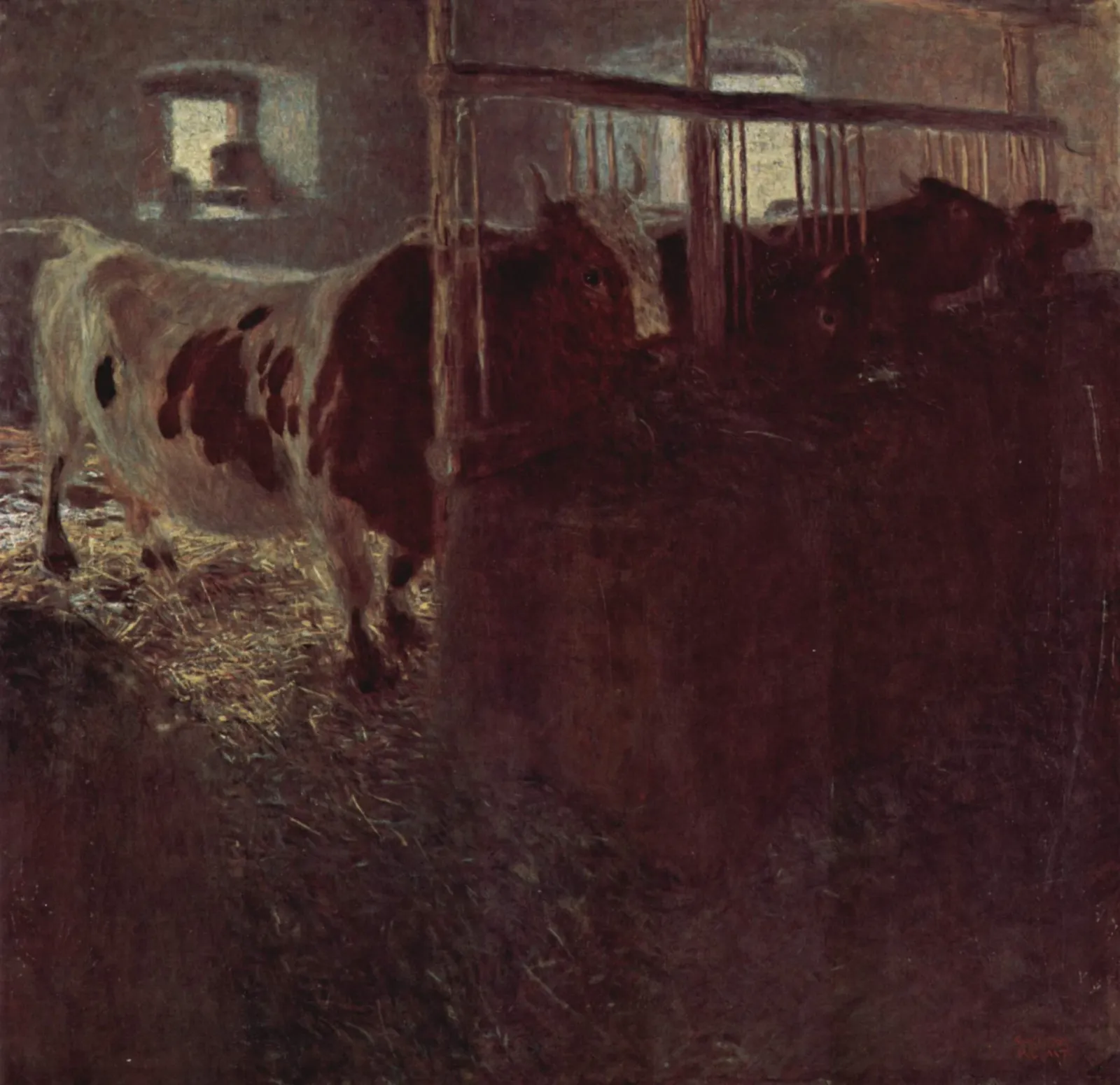 Kühe im Stall, Gustav Klimt