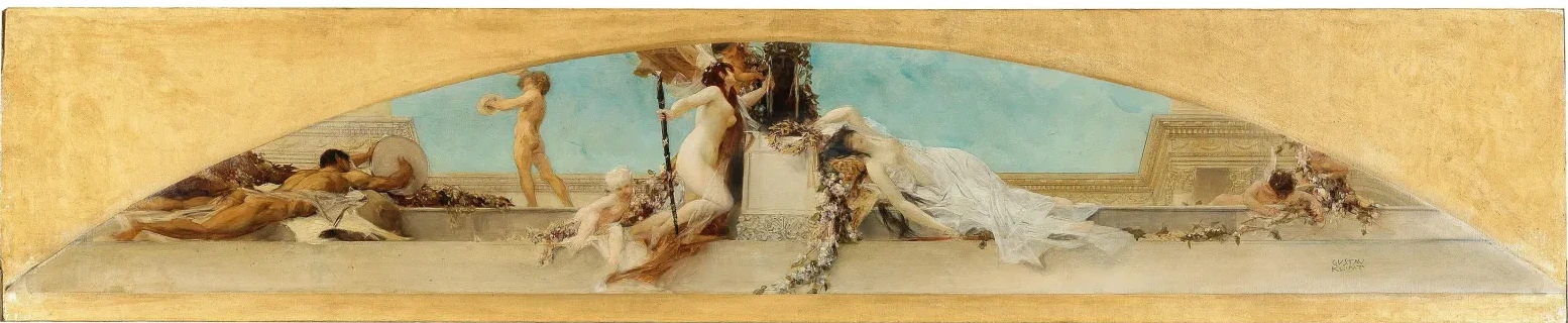 El altar de Dioniso (estudio para el Burgtheater), Gustav Klimt