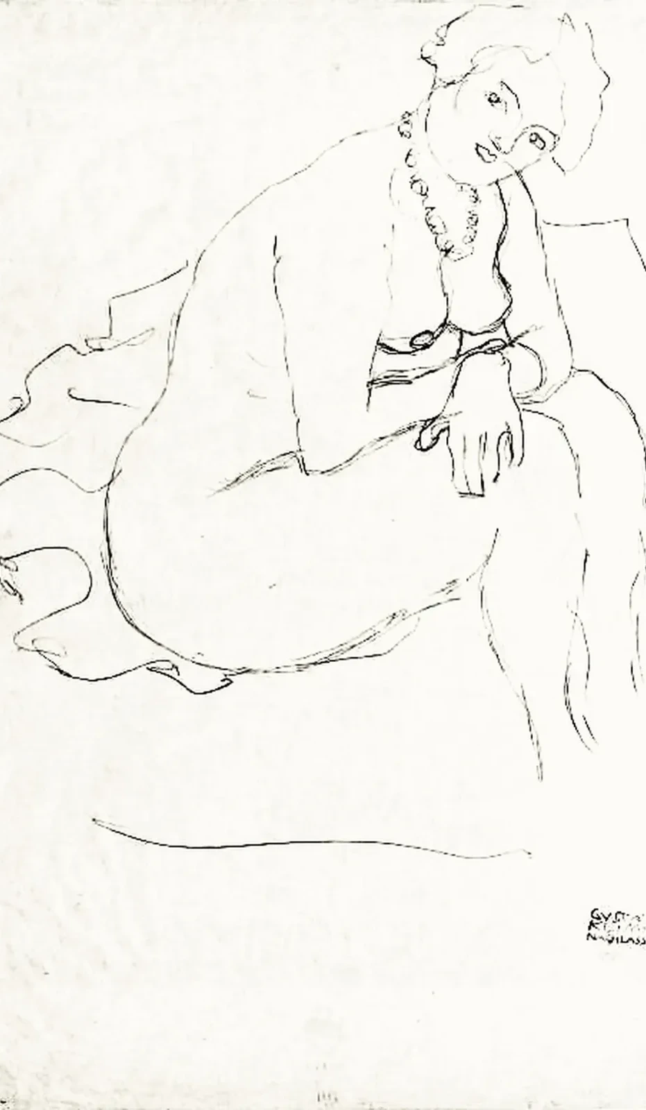 Nu féminin assis, Gustav Klimt