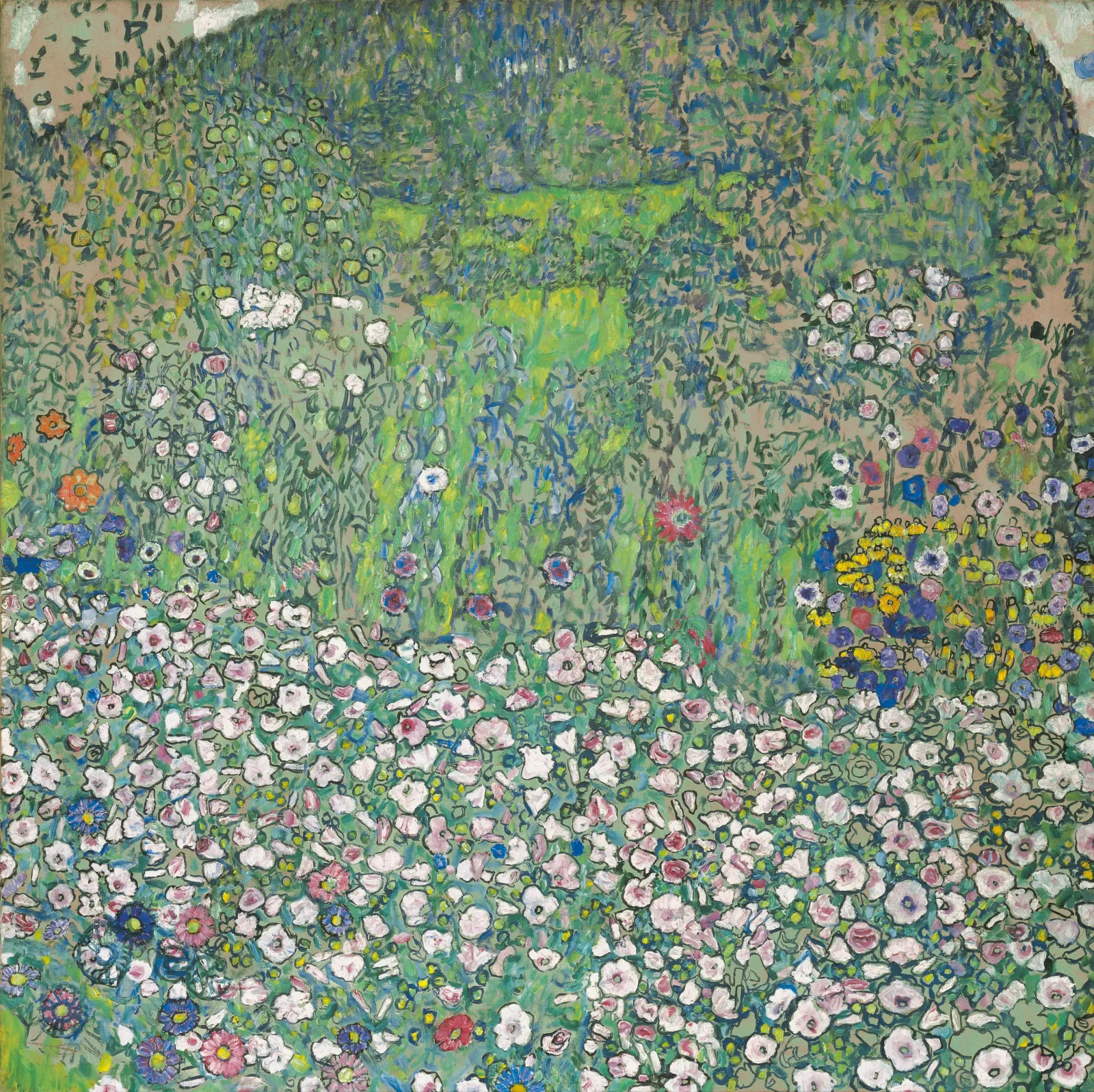 Paysage horticole avec un sommet de colline, Gustav Klimt