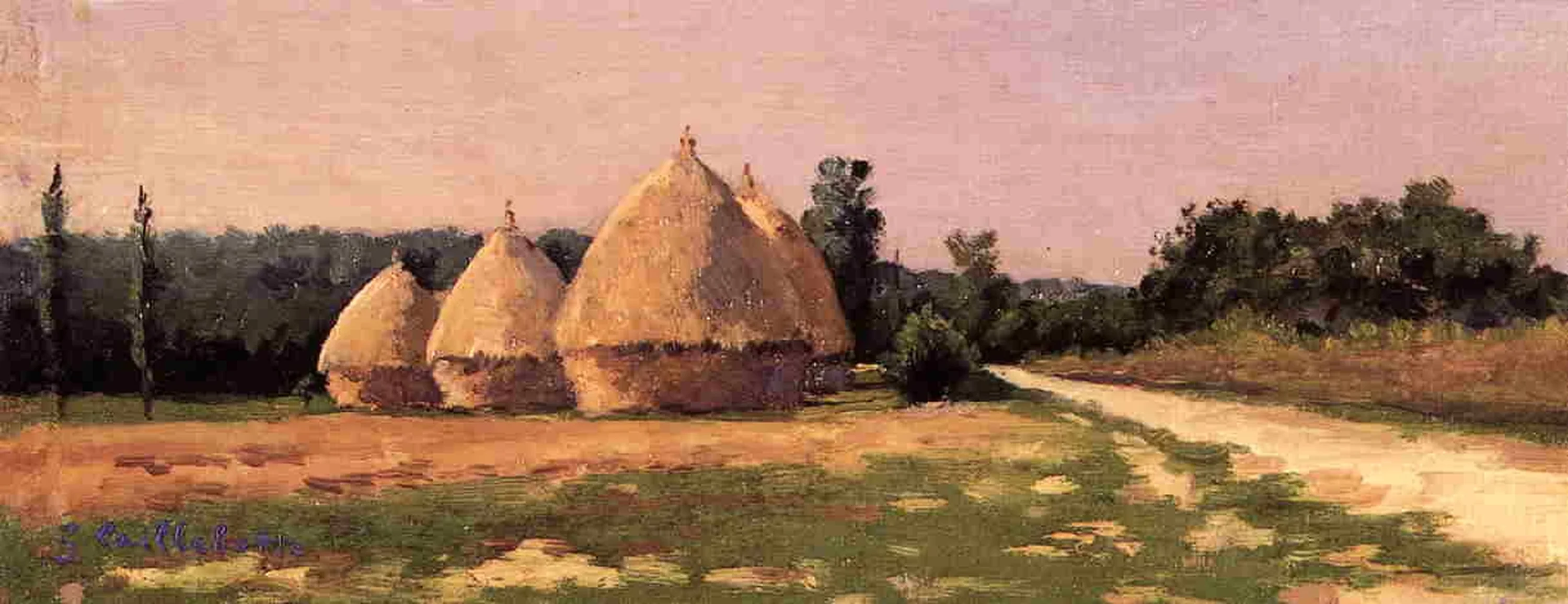 Paysage aux meules de paille, Gustave Caillebotte