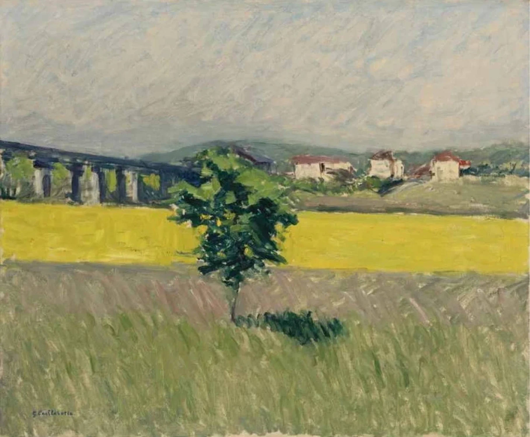 Prairie au Pont d'Argenteuil, Gustave Caillebotte