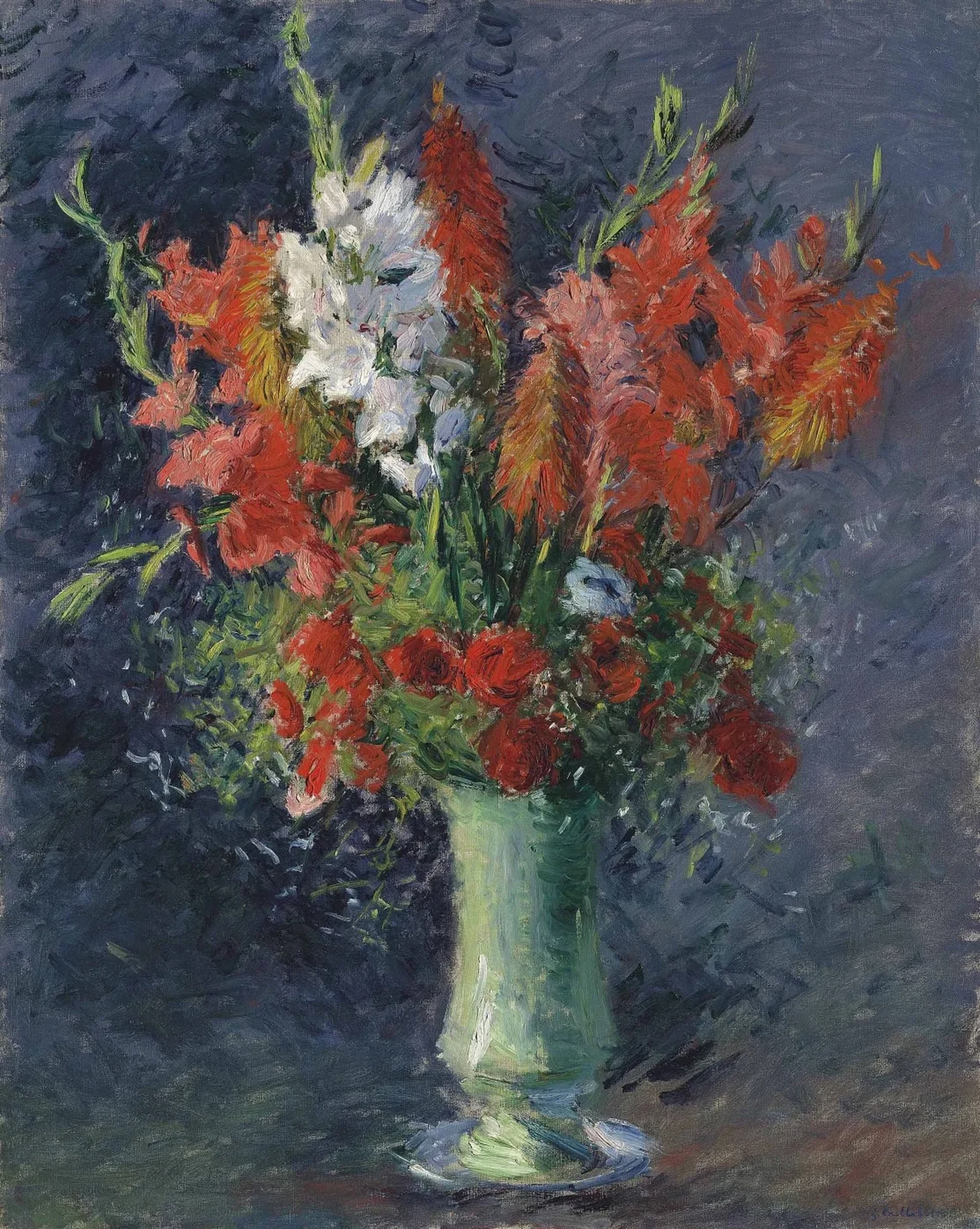 Vase de glaïeuls, Gustave Caillebotte