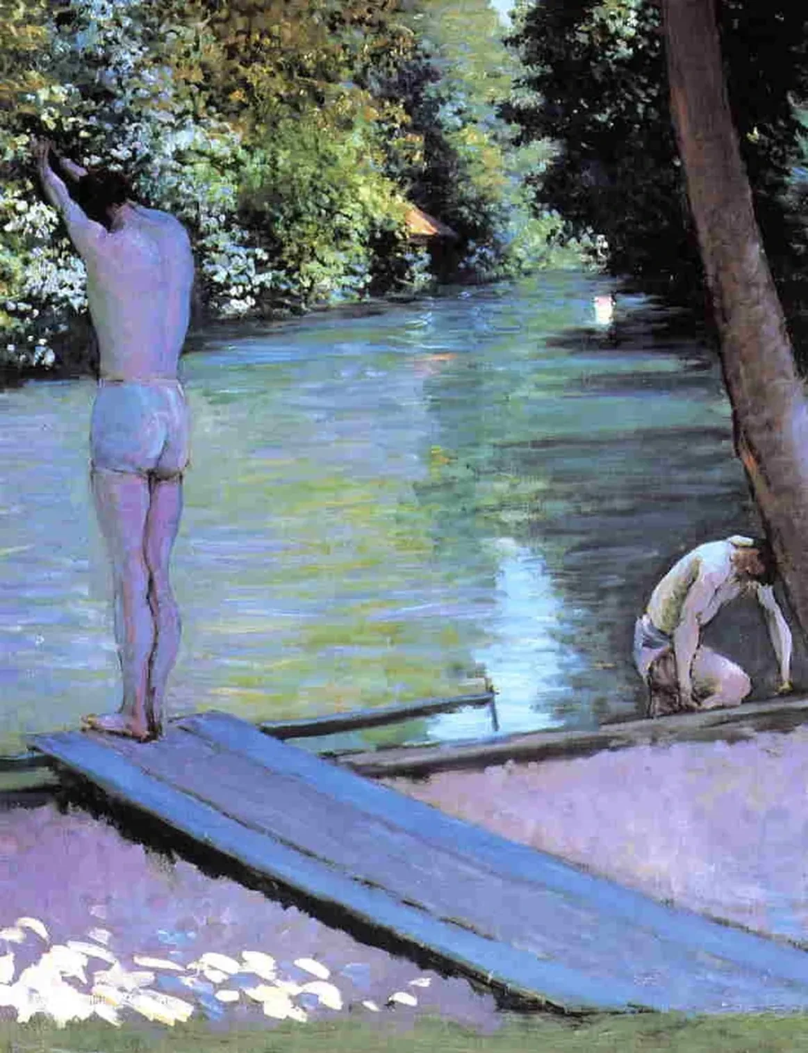 Baigneur se préparant à plonger, bords de l'Yerres, Gustave Caillebotte