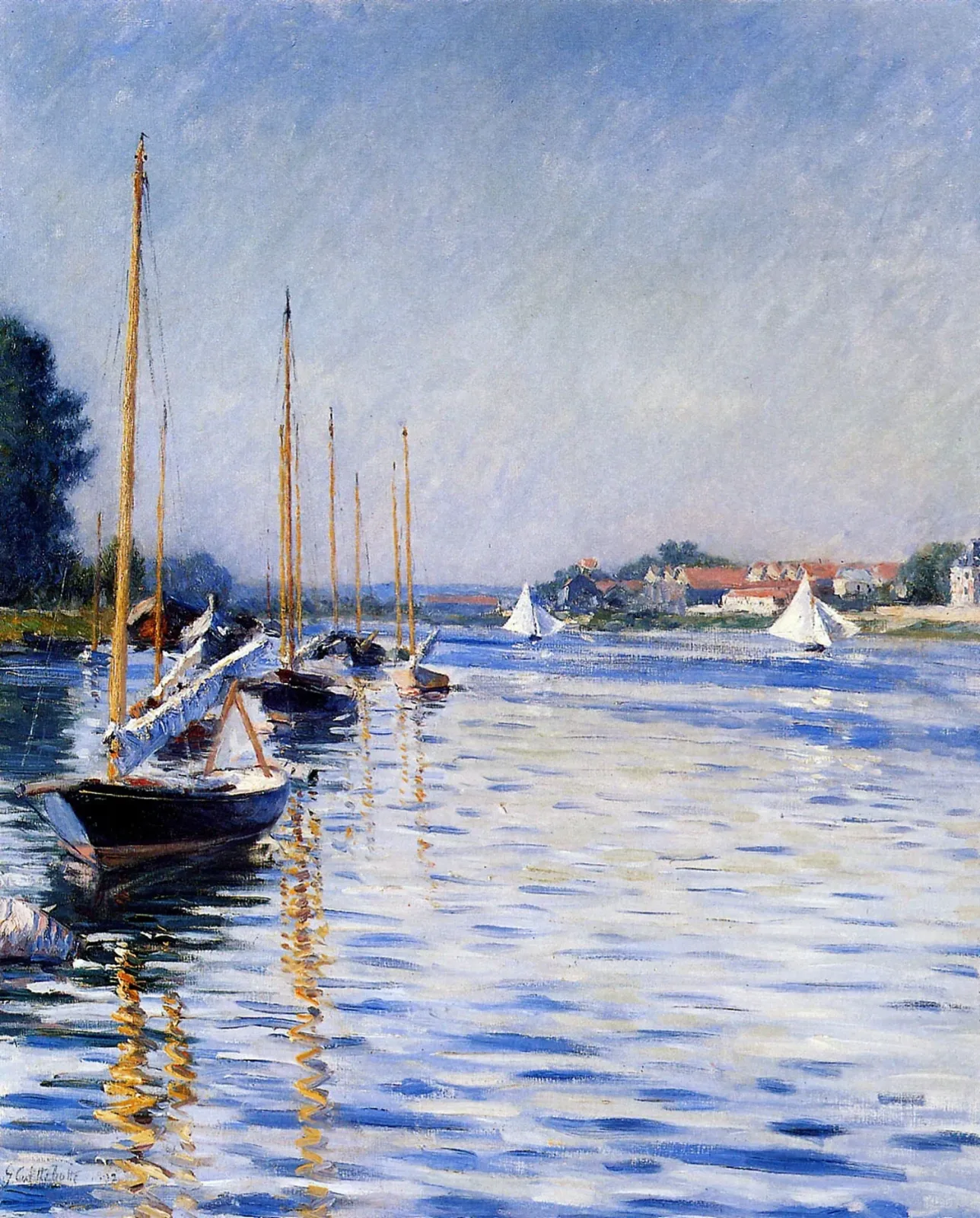 Bateaux sur la Seine, Gustave Caillebotte