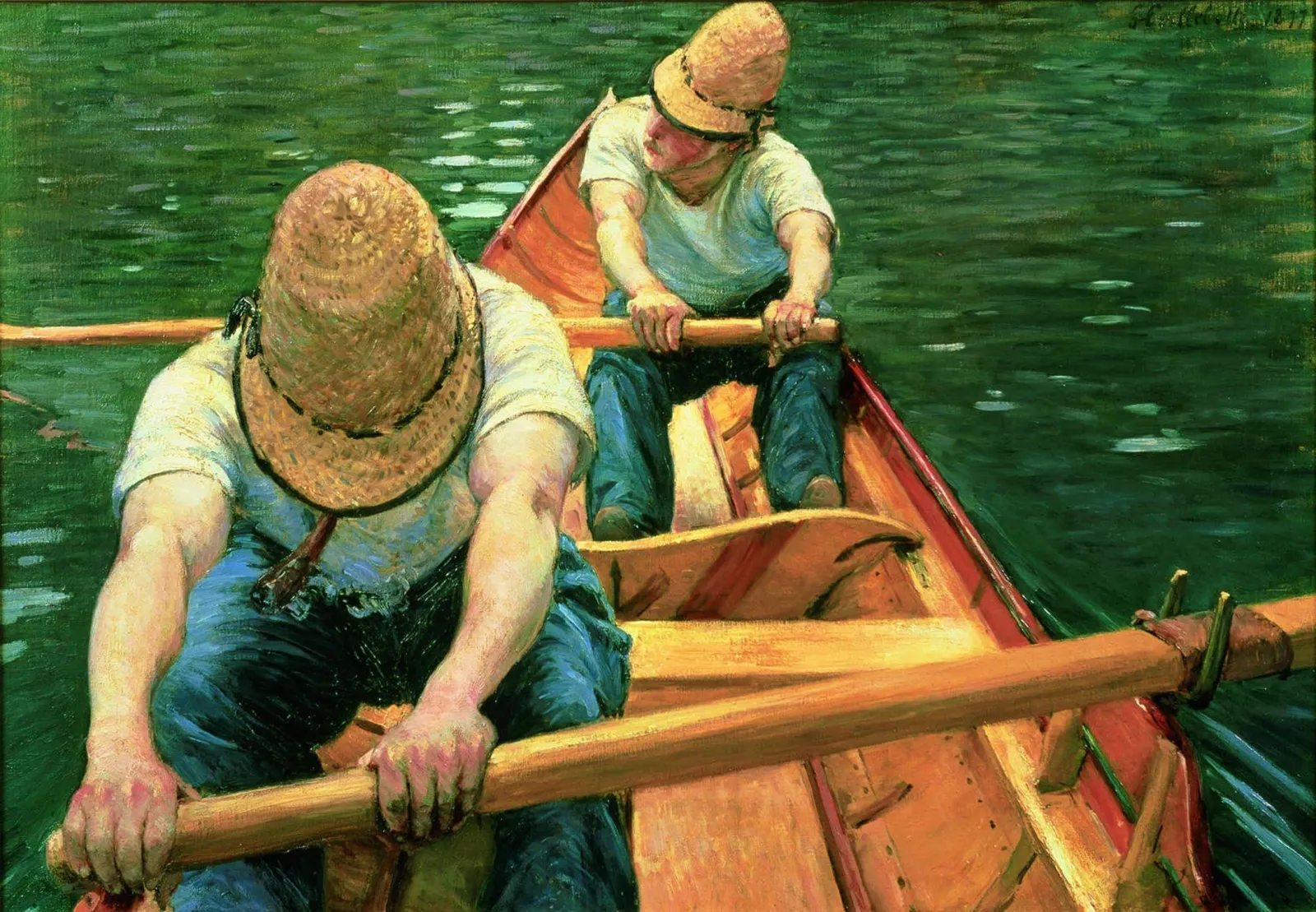 Canotiers ramant sur l'Yerres, Gustave Caillebotte