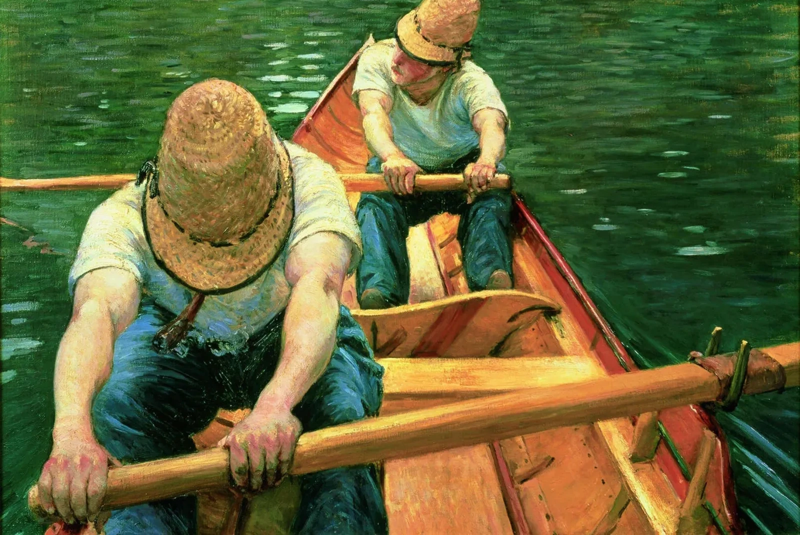 Canotiers ramant sur l'Yerres, Gustave Caillebotte