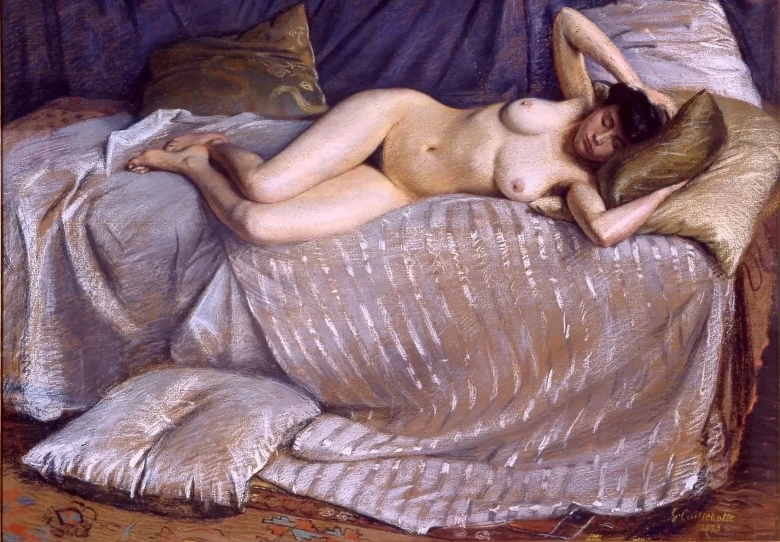 Femme nue étendue sur un divan, Gustave Caillebotte