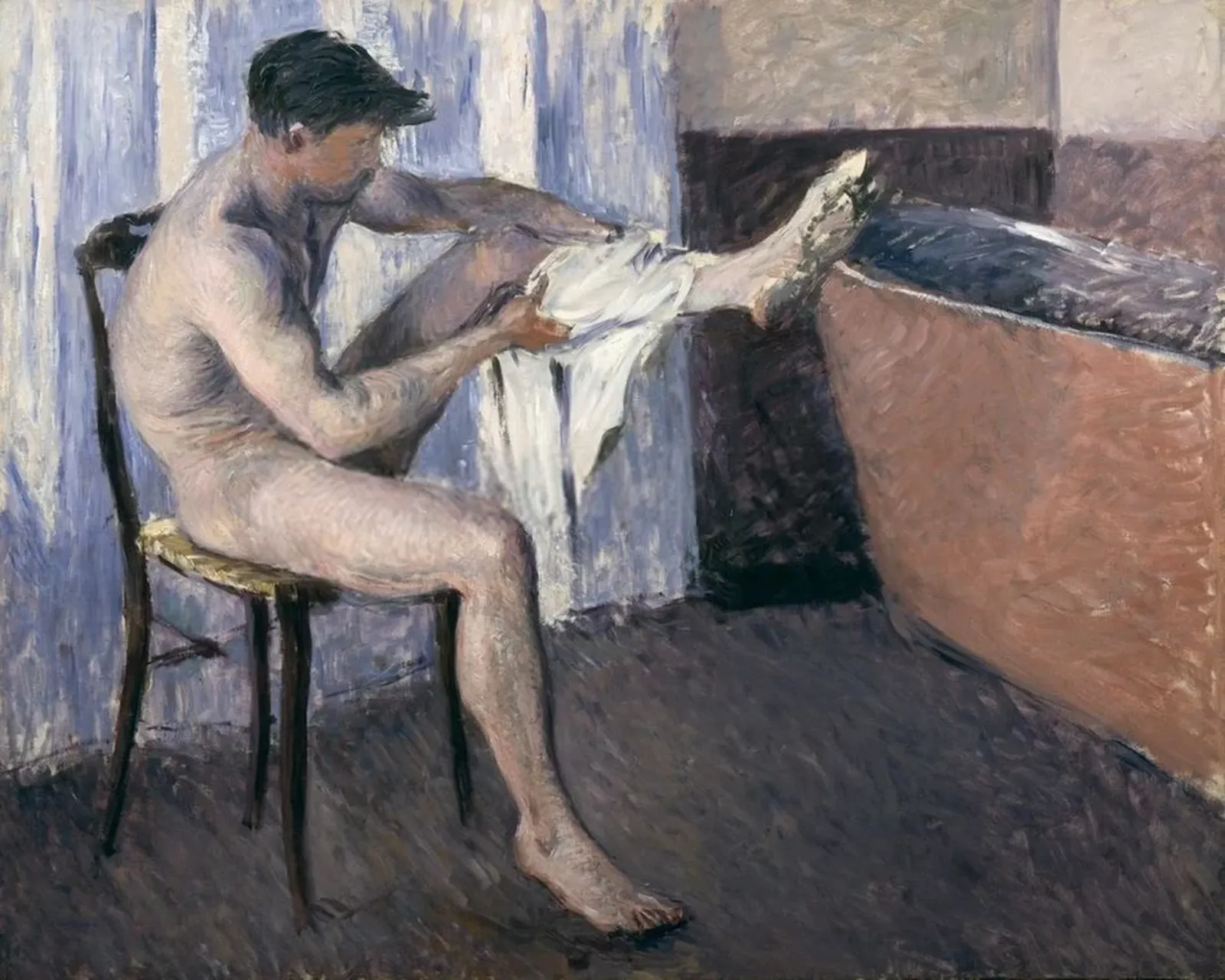 Homme s'essuyant la jambe, Gustave Caillebotte