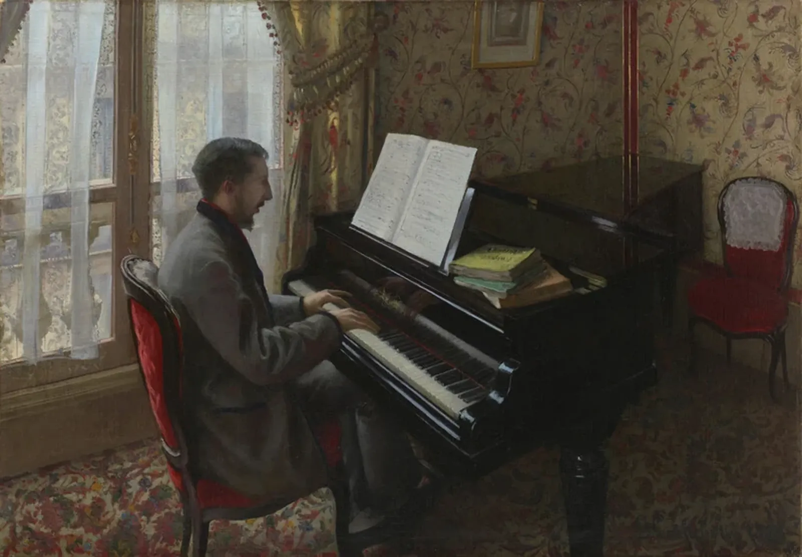 Jeune Homme jouant du piano, Gustave Caillebotte