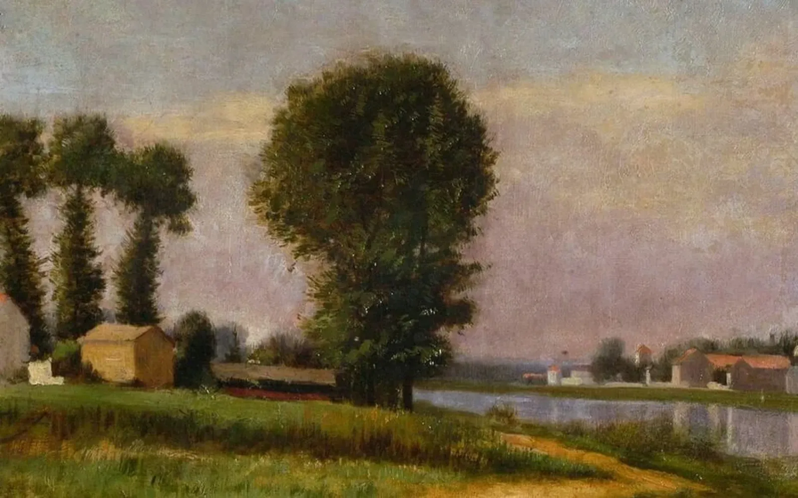La berge du Petit Gennevilliers et la Seine, Gustave Caillebotte