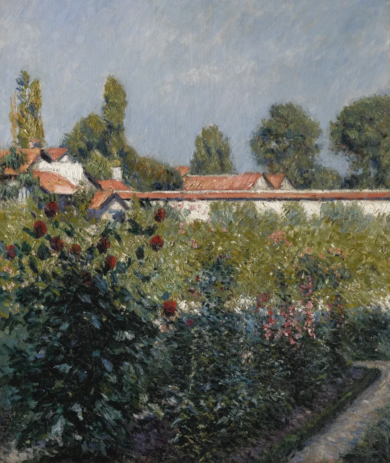 Le Jardin du Petit Gennevilliers, les toits roses, Gustave Caillebotte