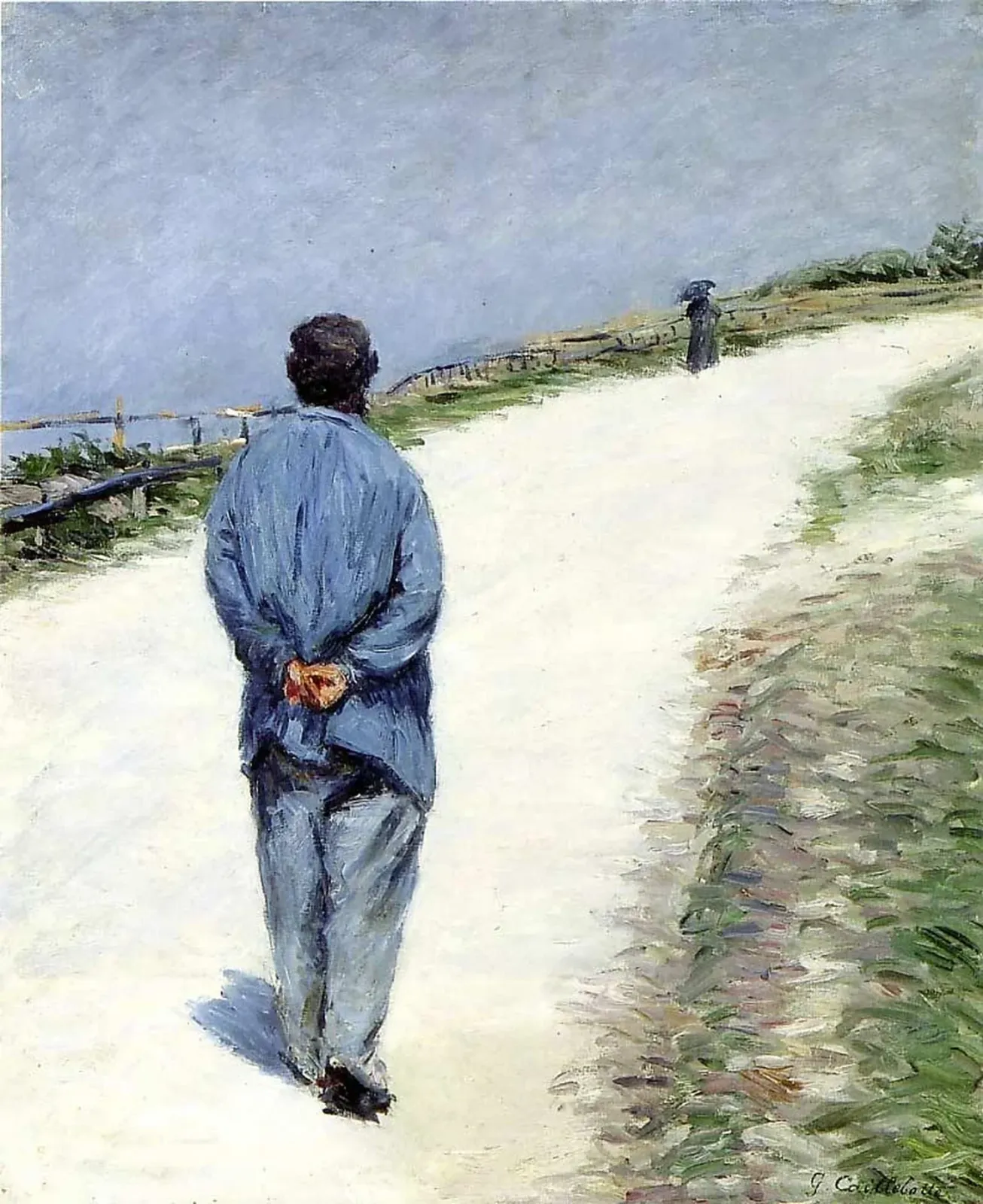 Le Père Magloire sur la route entre Saint-Clair et Étretat, Gustave Caillebotte