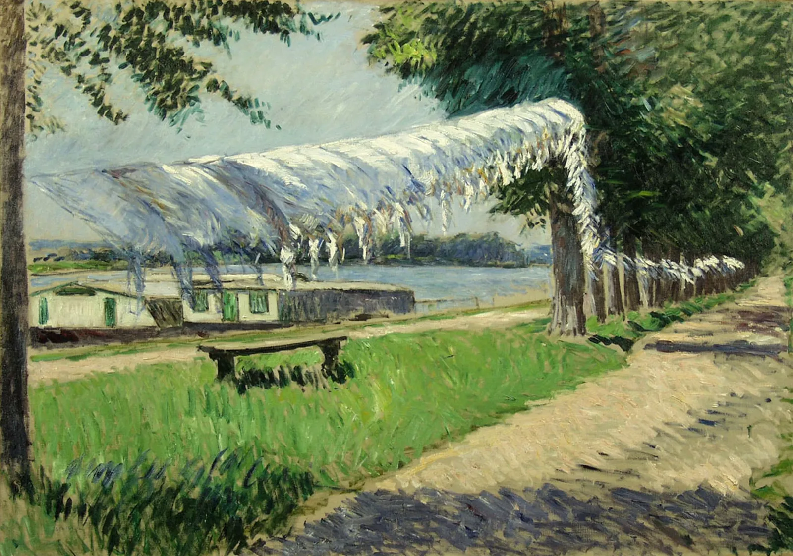 Linge séchant au bord de la Seine, Petit Gennevilliers, Gustave Caillebotte
