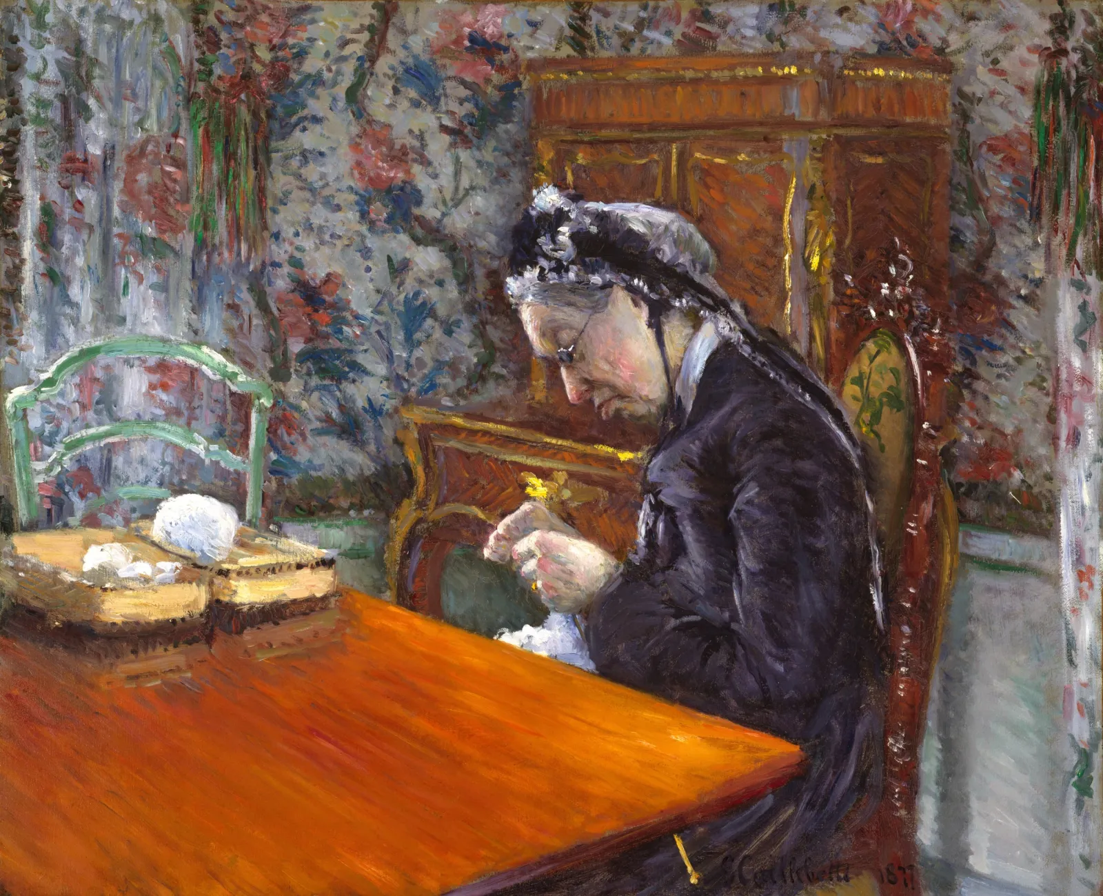 Mademoiselle Boissière Knitting, Gustave Caillebotte