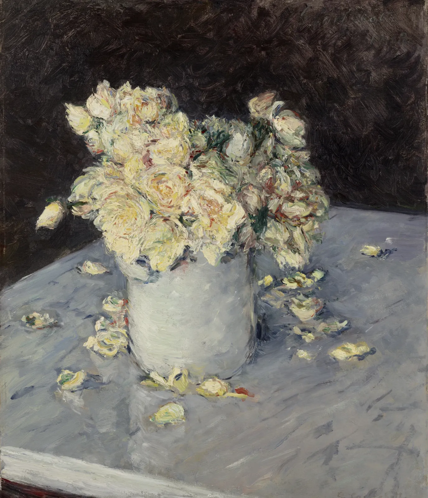 Roses jaunes dans un vase, Gustave Caillebotte