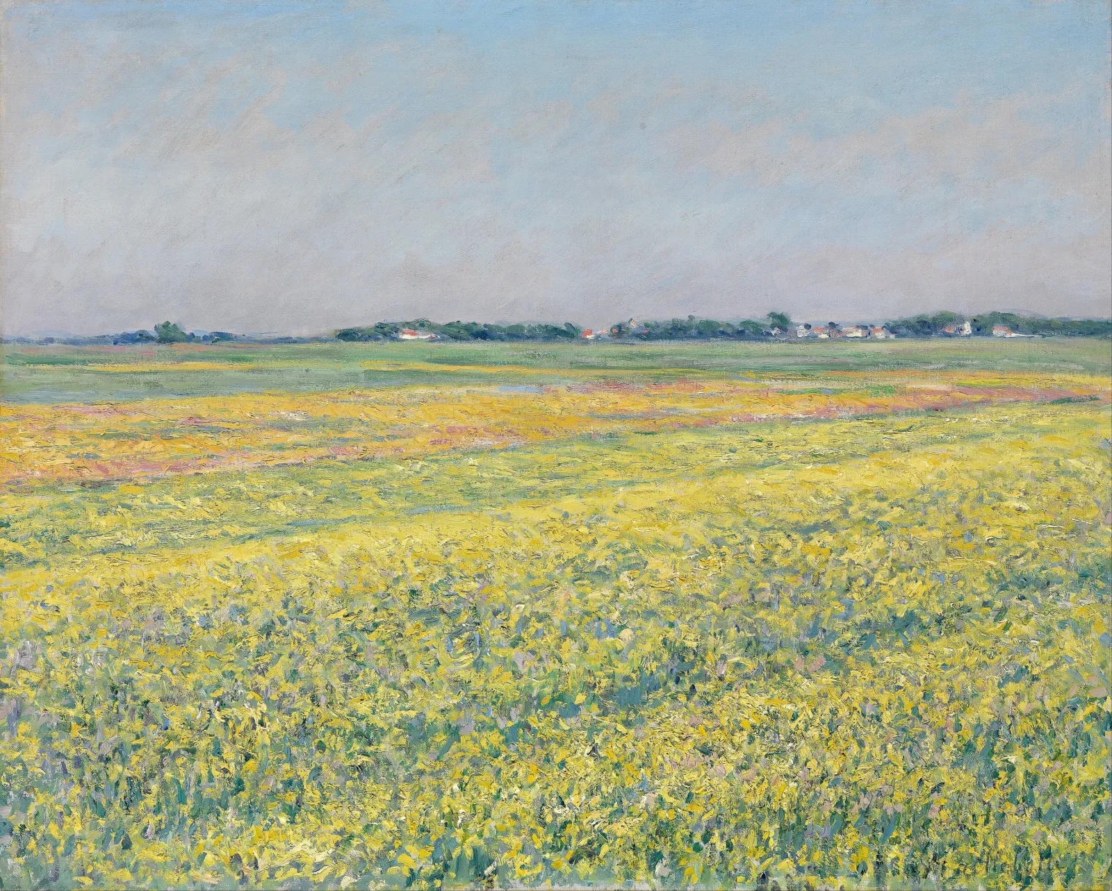 The plain of Gennevilliers, yellow fields, Gustave Caillebotte