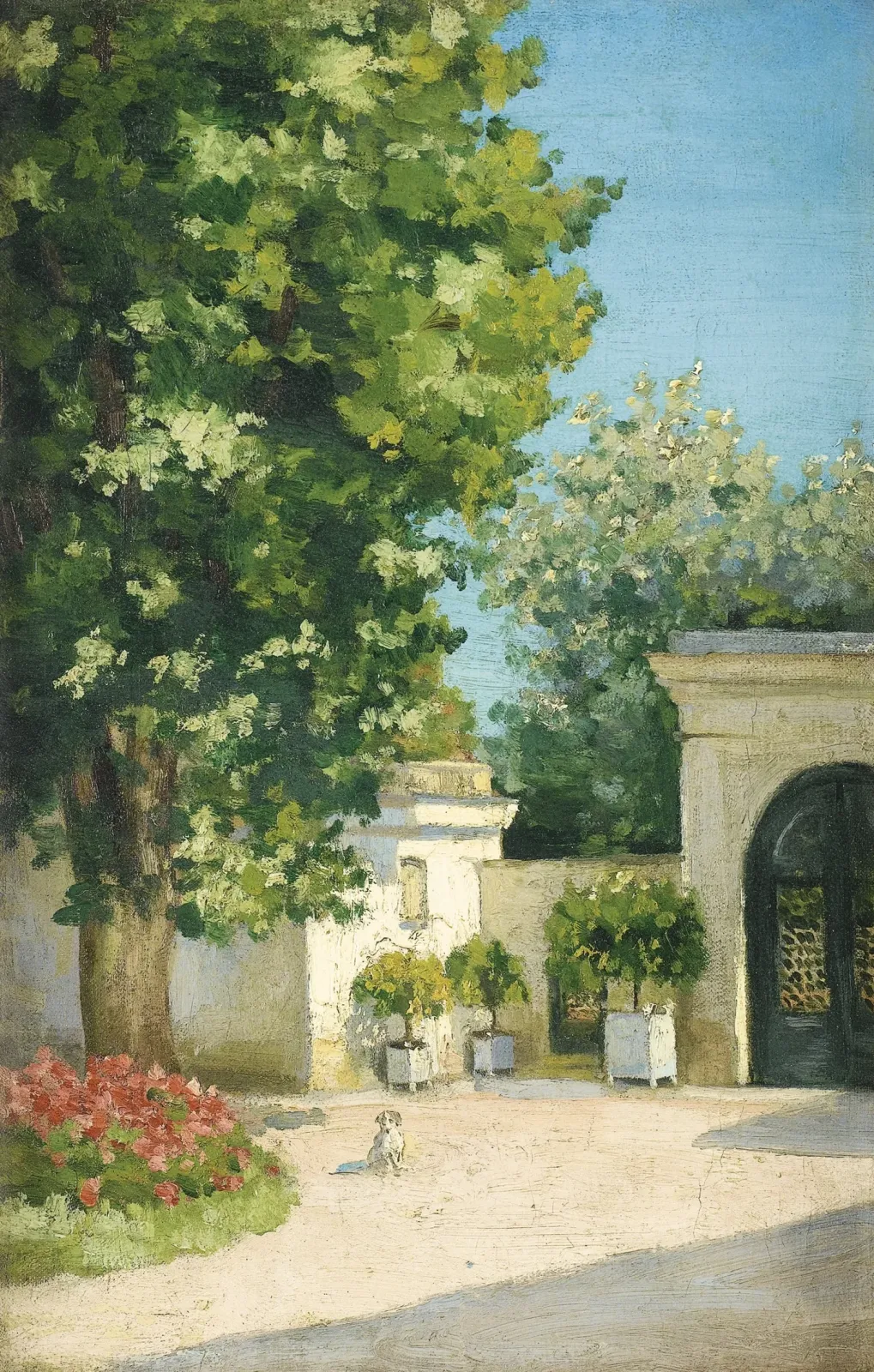 Yerres. De l'exèdre, le porche de la demeure familiale, Gustave Caillebotte