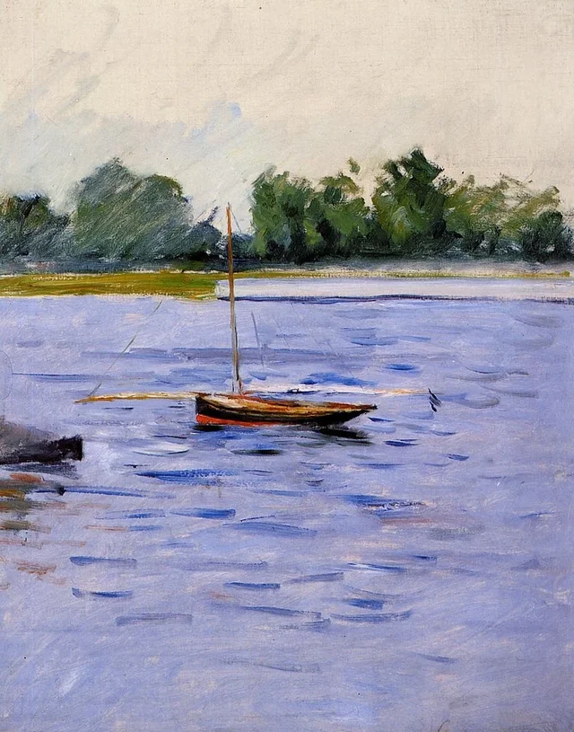 Barcos ancorados no Sena, Gustave Caillebotte