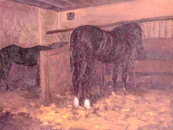 Chevaux à l'écurie