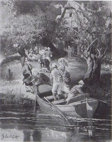Déjeuner de canotiers au bord de l'Yerres