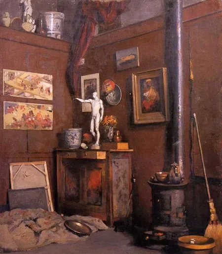 Intérieur d'atelier au poêle