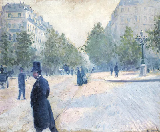 La Place Saint-Augustin, temps brumeux