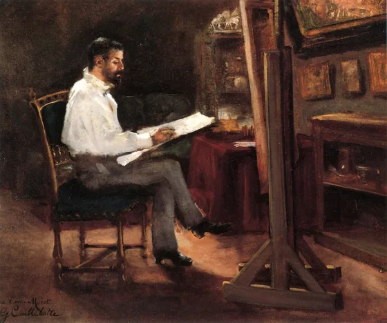 Le peintre Morot dans son atelier