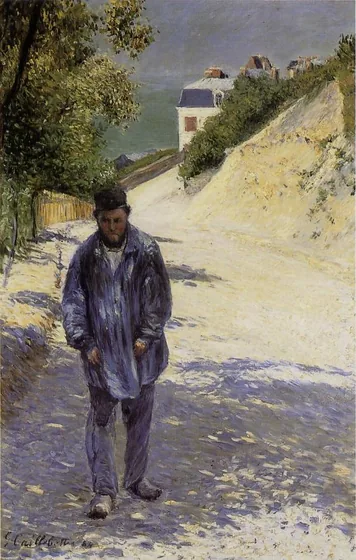 Le père Magloire sur le chemin de Saint-Clair à Étretat