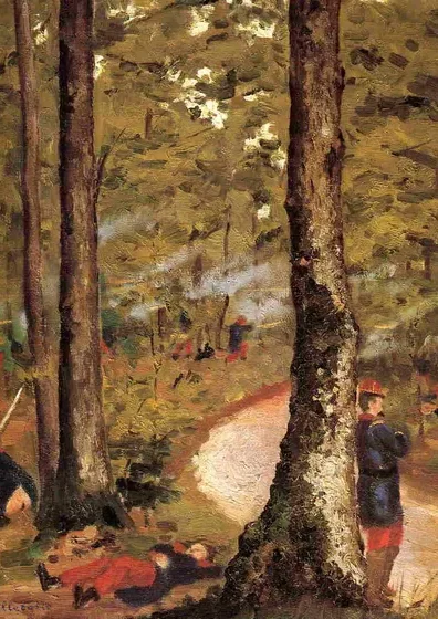 Militaires dans un bois, Yerres