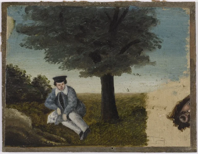 Autoportrait de Gustave Courbet à l'âge de quatorze ans ; fragment de tête barbue