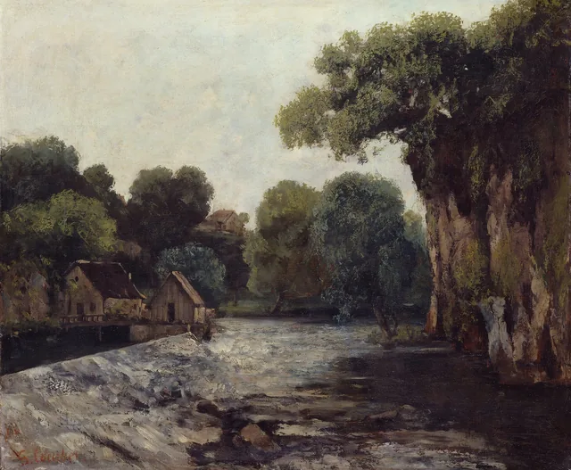The Weir at the Mill, Gustave Courbet