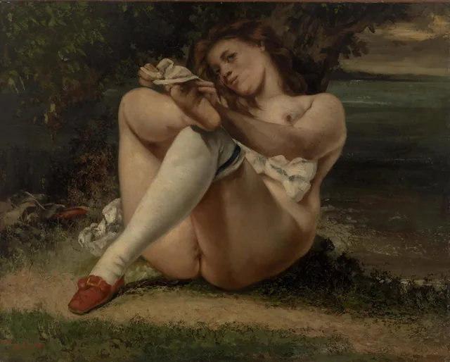 Woman with White Stockings (La Femme aux bas blancs), Gustave Courbet
