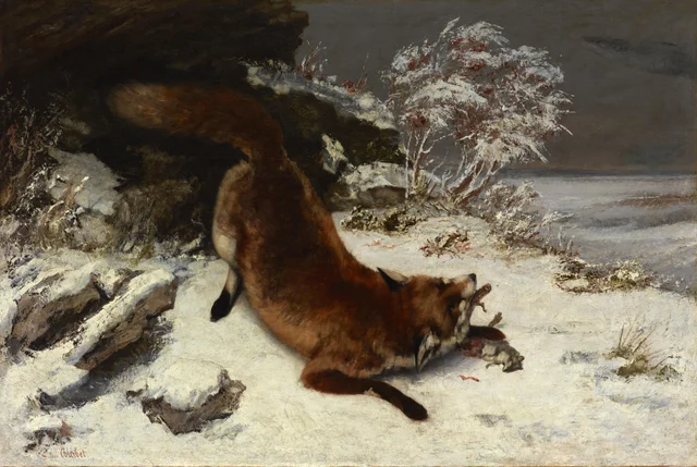 El zorro en la nieve