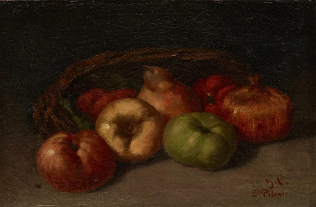 Bodegón con manzanas, peras y granadas