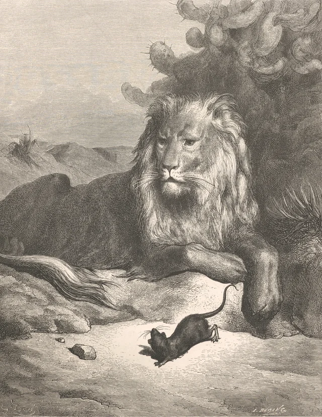 Le Lion et le Rat, Gustave Doré
