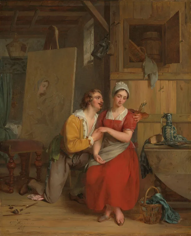 Anthony van Dyck wooing his Model, Gustave Wappers