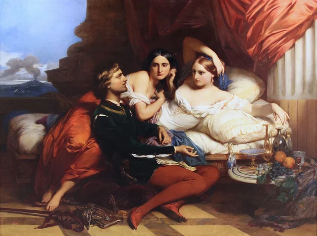 Boccaccio Reading the Decameron to Queen Joanna of Naples, Gustave Wappers