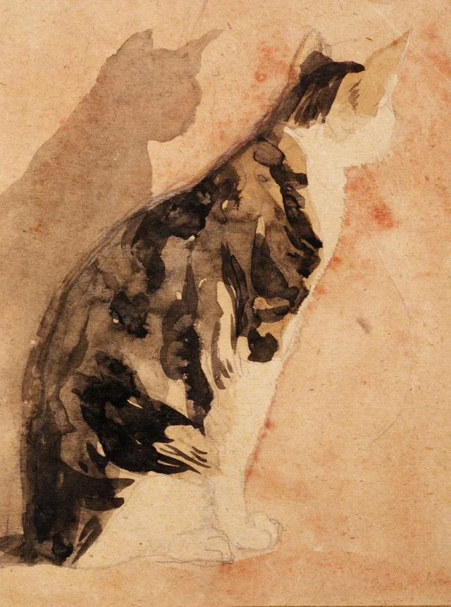 Boceto de un gato sentado, Gwen John