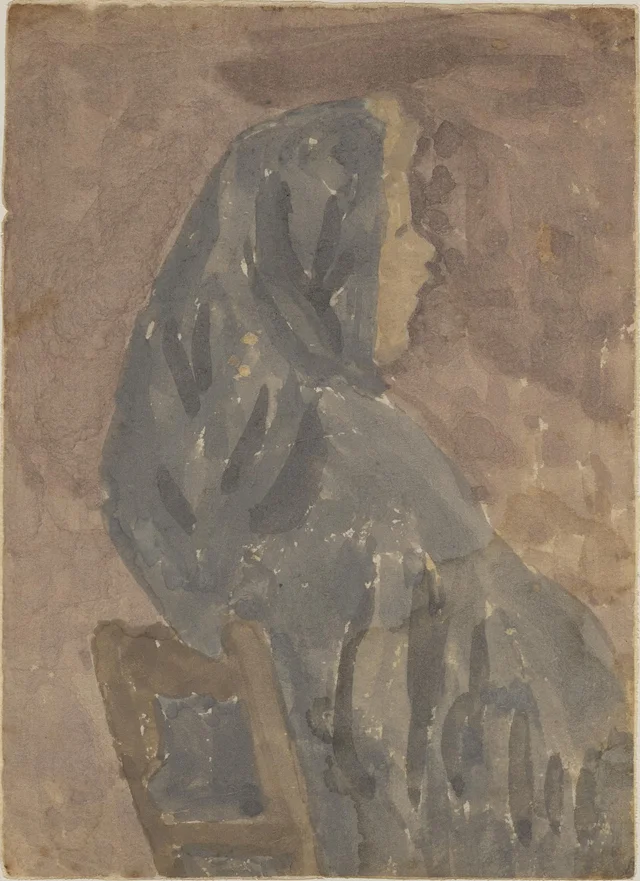 Dame assise à l'église