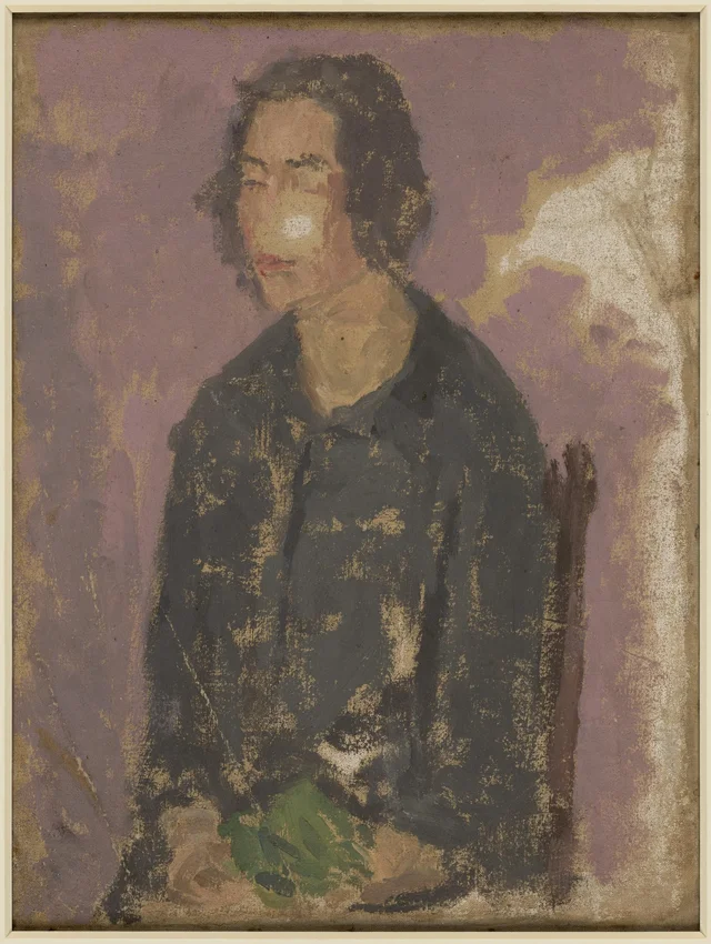 Étude de fillette nue assise (verso)