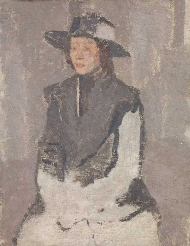 Mujer sentada con sombrero de ala ancha, Gwen John
