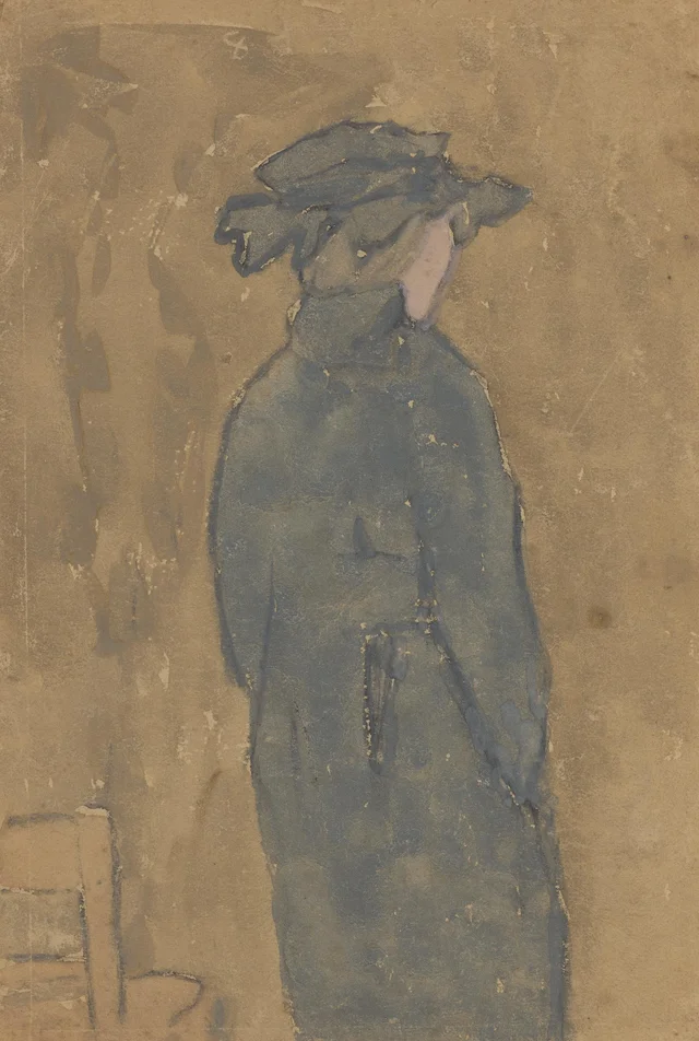 Mujer de pie en la iglesia, Gwen John