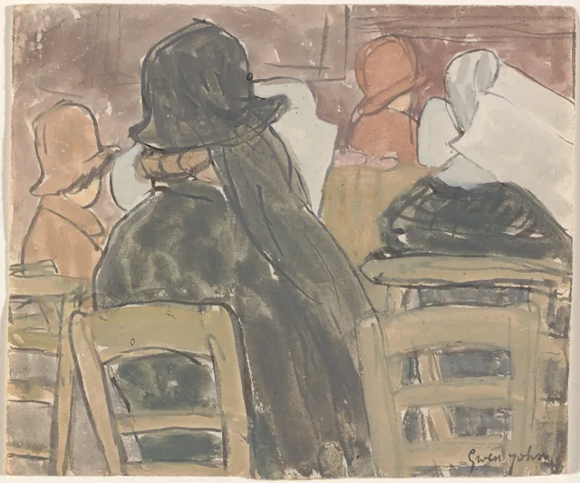 Femmes et religieuses assises à l'église, Gwen John