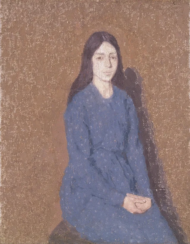 Fillette en robe bleue