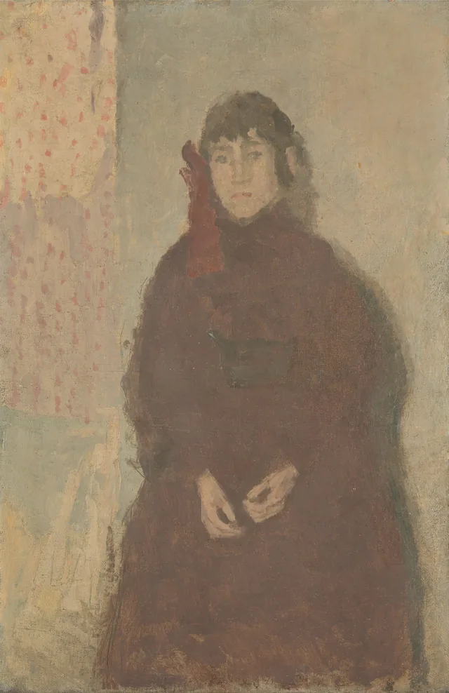 Jeune femme en robe couleur mûre, Gwen John