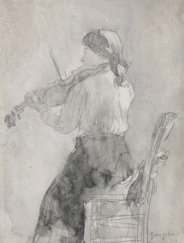 Jeune femme jouant du violon